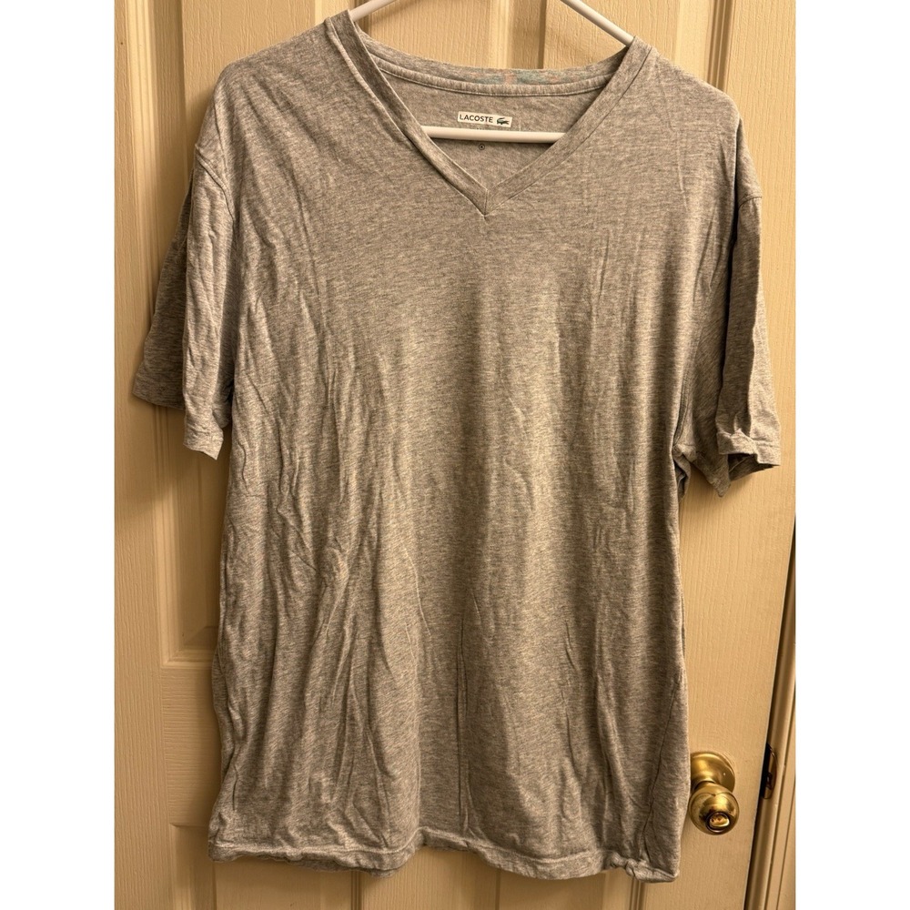 Lacoste Underwear V Neck Shirt Men's XL Extra Large Gray